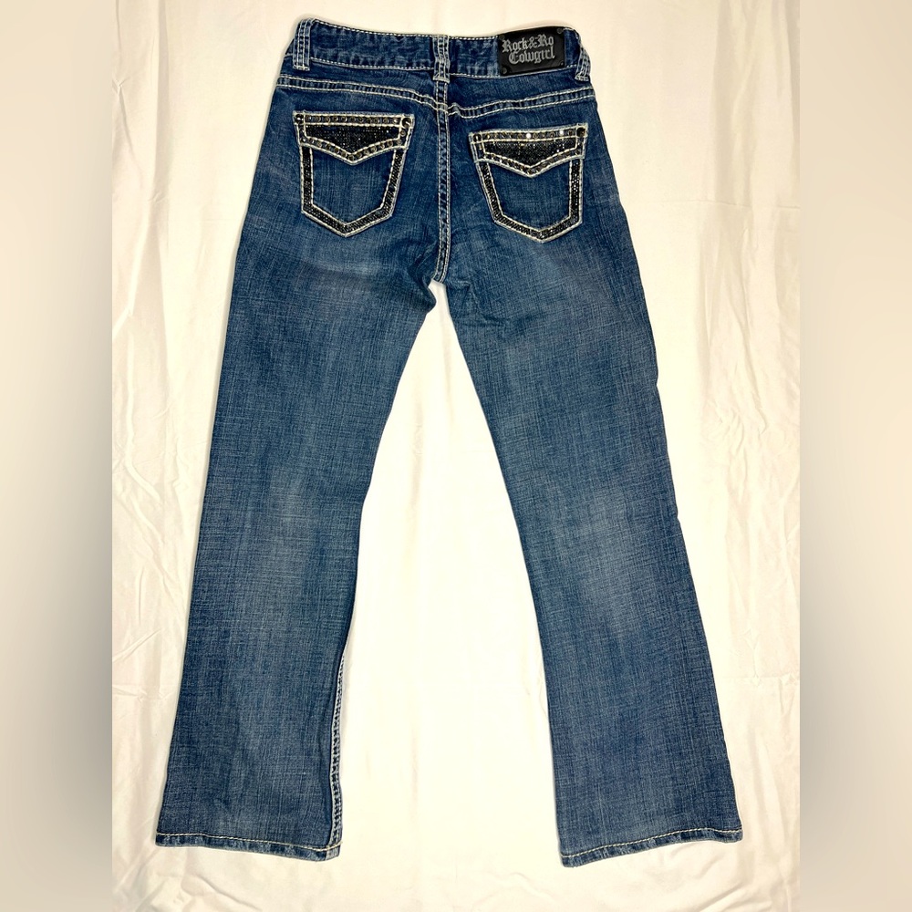 Rock & Roll Cowgirl Bootcut Bling Jeans 27x28 (altered) see description